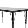 Correll Rectangle Adjustable Height Activity Kids School Table, 24" X 48" X 19" to 29", Gray Granite AM2448-REC-15